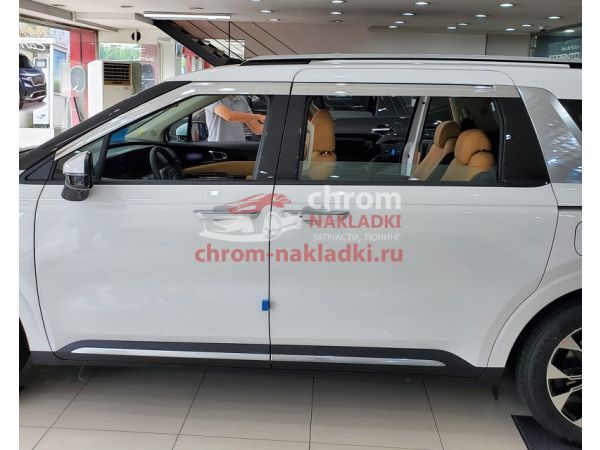 Дефлекторы (ветровики) окон хромированные KIA Carnival 2020-2024