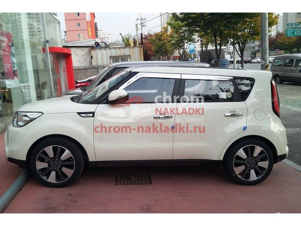 Хром дефлекторы (ветровики) окон для Kia Soul (PS) 2015-2018