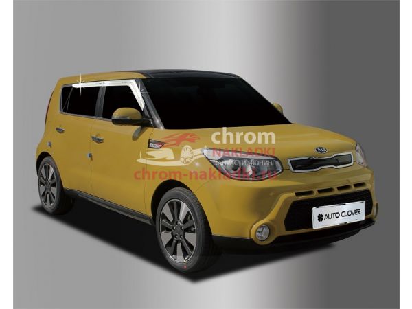 Хром дефлекторы (ветровики) окон для Kia Soul (PS) 2015-2018