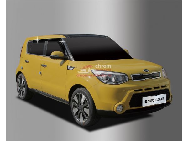 Черные дефлекторы (ветровики) окон для Kia Soul (PS) 2015-2018