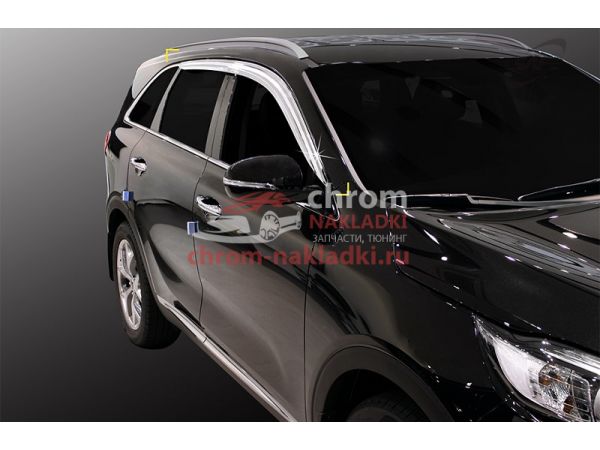 Дефлекторы (ветровики) окон хромированные KIA Sorento Prime