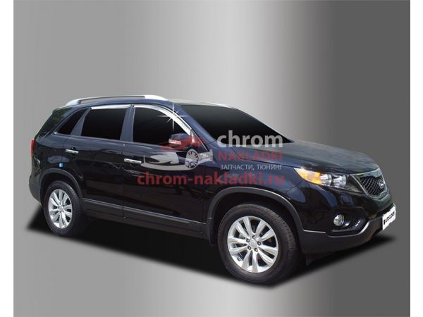 Дефлекторы (ветровики) окон хром для  Kia Sorento R 2009-2020