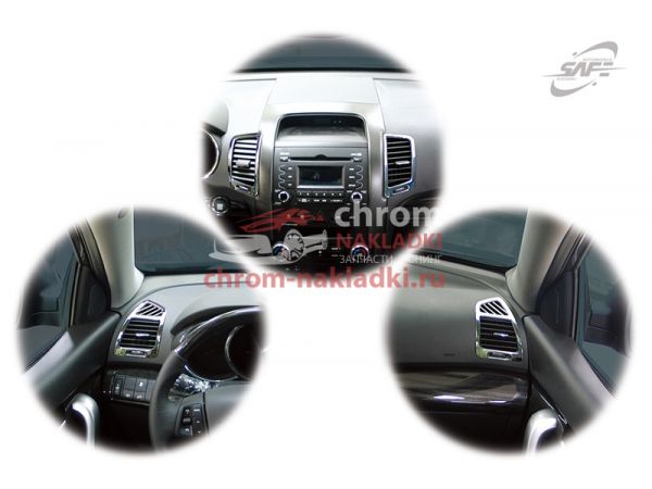 Хромированные накладки для салона на торпеду Kia Sorento R 2009-2012