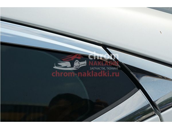 Дефлекторы (ветровики) хромированные на боковые окна Lexus ES 2019-2023