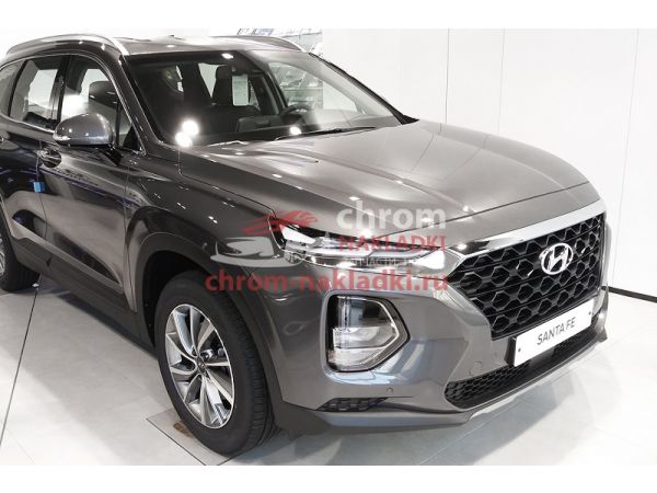 Молдинги над решеткой радиатора и фарами для Hyundai Santa Fe TM 2019-2020