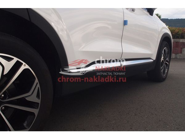 Хром комплект накладок на двери и задний бампер для Hyundai Santa Fe TM 2019-2020