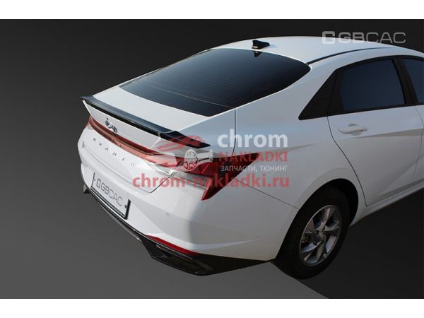 Cпойлер белый на крышку багажника Hyundai Elantra Avante CN7 2021-2023