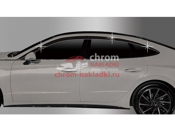 Дефлекторы (ветровики) окон темные из 6 шт Hyundai Sonata DN8 2019-2021