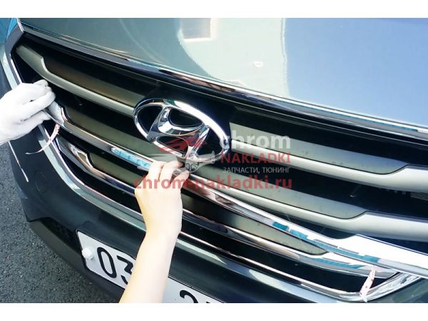 Хром накладки на решету радиатора Hyundai Tucson TL 2015-2017