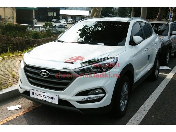 Дефлектор капота хромированный из 3 элементов для Hyundai Tucson TL 2015-2020