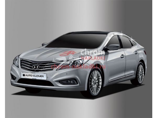 Дефлекторы (ветровики) окон хромированные из 6 частей Hyundai Grandeur HG 2011-2016