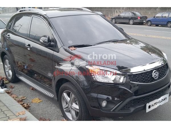 Дефлектор капота хромированный для Ssang Yong  Actyon NEW (Korando C)