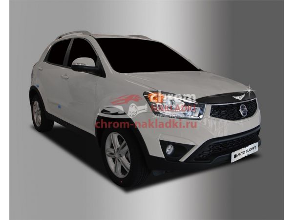 Дефлектор капота черный для Ssang Yong  Actyon NEW (Korando C)