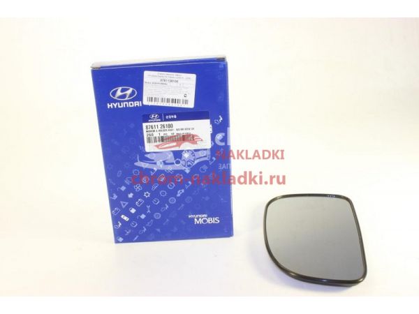 Зеркальный элемент левого зеркала с обогревом для Hyundai Santa Fe Classic 2001-2006