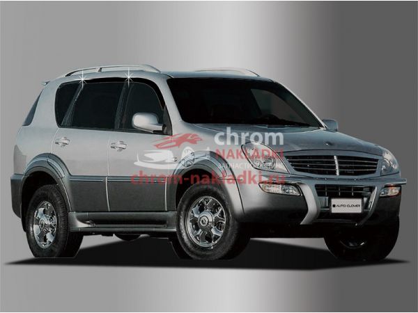 Дефлекторы (ветровики) окон черные для Ssang Yong Rexton