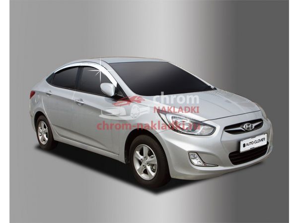 Дефлекторы (ветровики) окон хромированные для Hyundai Solaris 2011-2016