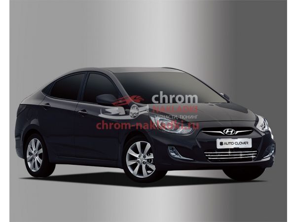 Накладка на решетку радиатора хром Hyundai Solaris 2011-2013