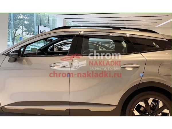 Дефлекторы (ветровики) окон хромированные из 6 частей для Kia Sportage NQ 2021-2024