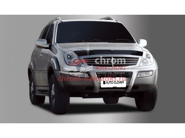 Дефлектор капота черный Ssang Yong Rexton I 2001-05, W 2013-16