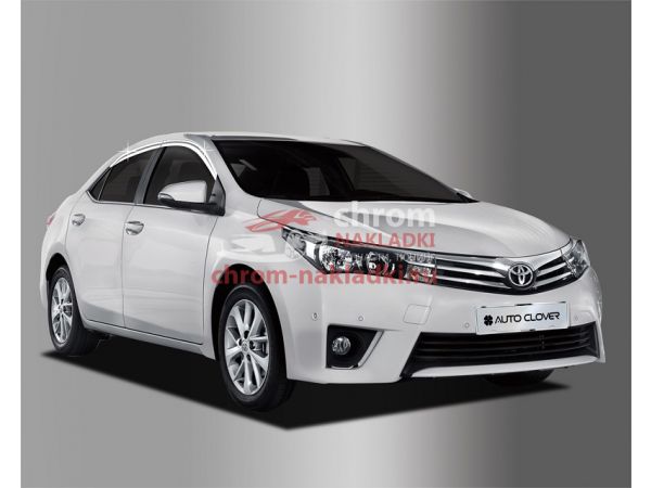 Дефлекторы (ветровики) окон хромированные Toyota Corolla 2014-2018