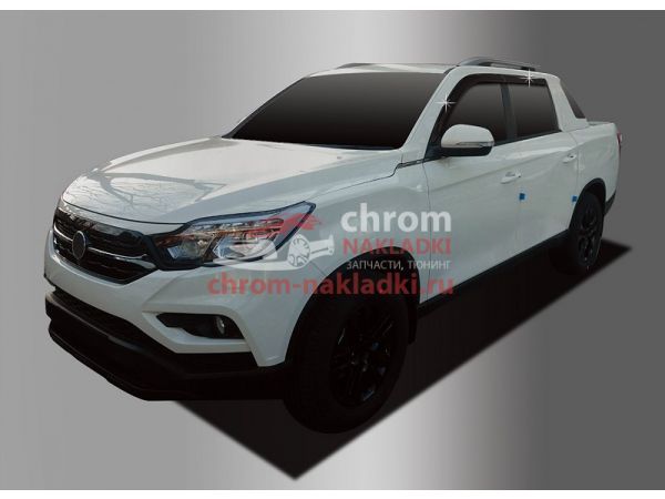 Дефлекторы (ветровики) окон темные для Ssang Yong REXTON SPORTS KHAN 2020-2025