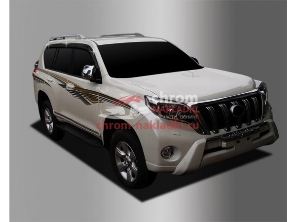 Дефлекторы (ветровики) из 6 частей окон для Toyota Land Cruiser Prado 2009-2012