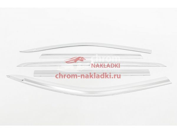 Дефлекторы (ветровики) окон хром из 6 частей для Haval H9 2015-2024