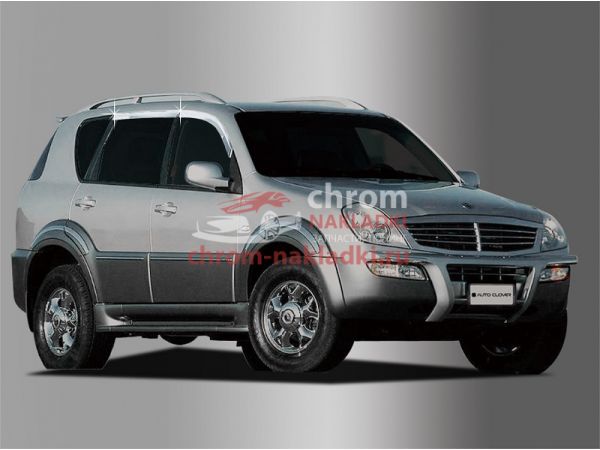 Дефлекторы (ветровики) окон хром для Ssang Yong Rexton