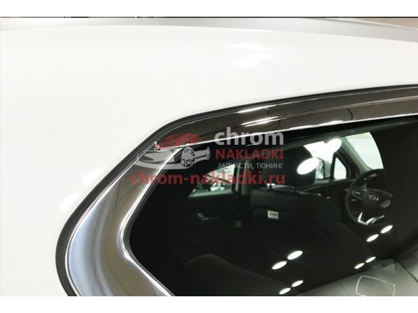 Дефлекторы (ветровики) окон хром 6 штук Hyundai SantaFe TM 2019-2023