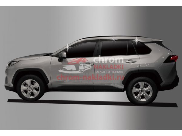 Дефлекторы (ветровики) из 6 частей окон для Toyota Rav4 2019-2024