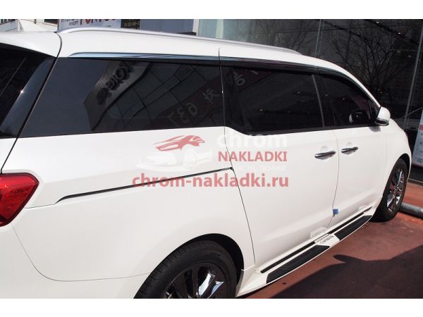 Дефлекторы (ветровики) окон с хром молдингом для KIA Carnival YP 2014-2020