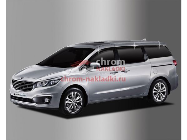 Дефлекторы (ветровики) из 6 частей окон KIA ALL NEW CARNIVAL 2014-2020