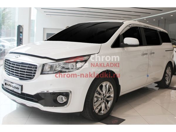 Дефлекторы (ветровики) хром из 6 частей окон KIA ALL NEW CARNIVAL 2014-2020