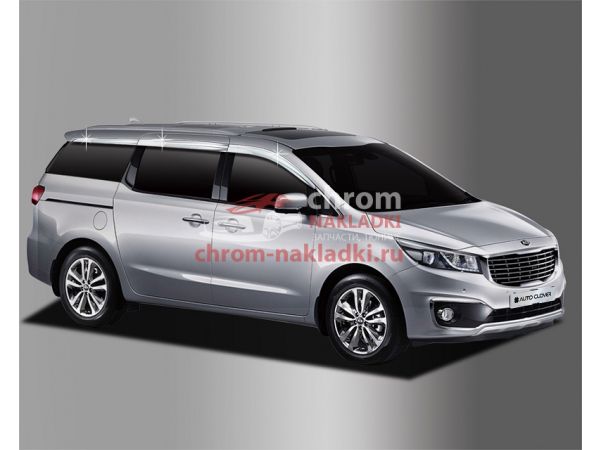 Дефлекторы (ветровики) хром из 6 частей окон KIA ALL NEW CARNIVAL 2014-2020