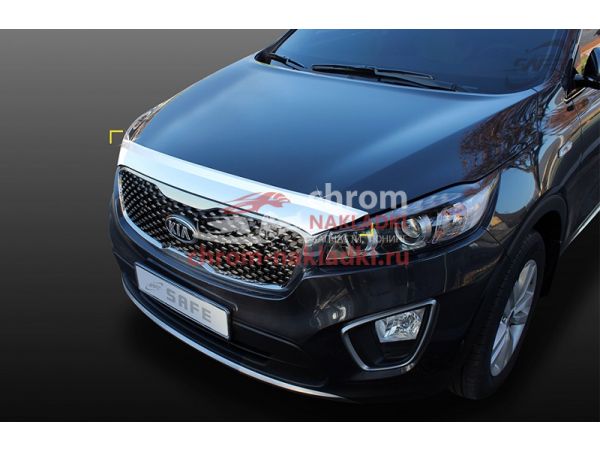 Дефлектор капота хром  для KIA Sorento Prime 2015-2020