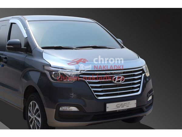 Дифлектор капота хром Hyundai Grand Starex URBAN 2018-2023