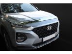 Дефлектор капота (Мухобойка) хромированный Hyundai Santa Fe TM 2019-2024