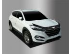 Дефлектор капота (Мухобойка) из 3 частей на Hyundai Tucson TL 2015-2020