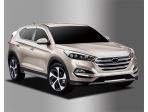 Ветровики на дверь в хроме с уголками на Hyundai Tucson TL 2015-2020