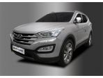 Набор хромированных молдингов переднего и заднего бампера Hyundai Santa Fe DM 2012-2016