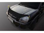 Дефлектор капота (Мухобойка) темный Hyundai Tucson 2003-2008