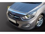 Дефлектор капота (Мухобойка) хромированный Hyundai Solaris 2011-2014