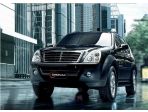 Защитная накладка (Кенгурятник) на передний бампер черная SsangYong Rexton II