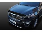 Дефлектор капота (черный) для KIA Sorento Prime 2015-2020