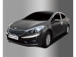 Ветровики (Дефлекторы) Молдинги хромированные на бампера KIA K3 CERATO 2013-2015