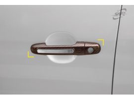 Накладки ручек дверей карбон с хром вставкой для Hyundai i30 / Hyundai Elantra HD / Kia Soul / Kia Cerato