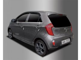 Хромированные накладки на низа окон Kia Picanto 2011-2016