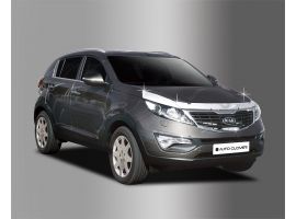 Декоративные накладки салона Дефлектор капота (Мухобойка) хром Kia Sportage R 2010-2016