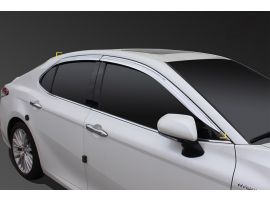 Дефлекторы (ветровики) хромированные для Toyota Camry 2018-2021