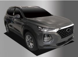 Молдинги над решеткой радиатора и фарами для Hyundai Santa Fe TM 2019-2020